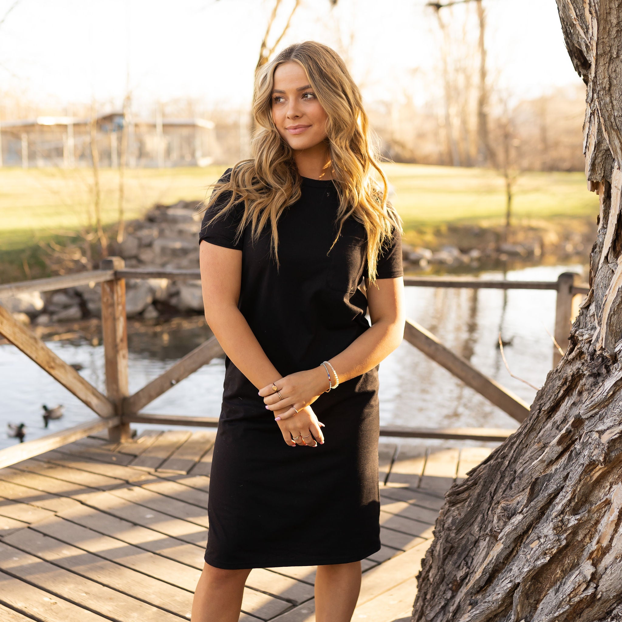 Tee Shirt Midi Dress - Black Indie & Co. Tee Shirt Midi Dress - Black Indie & Co.