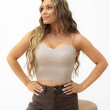 Nora Lace Tank - Ash Mocha
