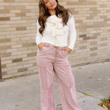 Hazel Drawstring Pants - Pink | Dropship