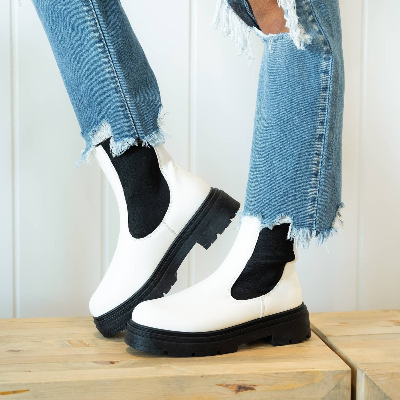 Rowen Platform Boots - White