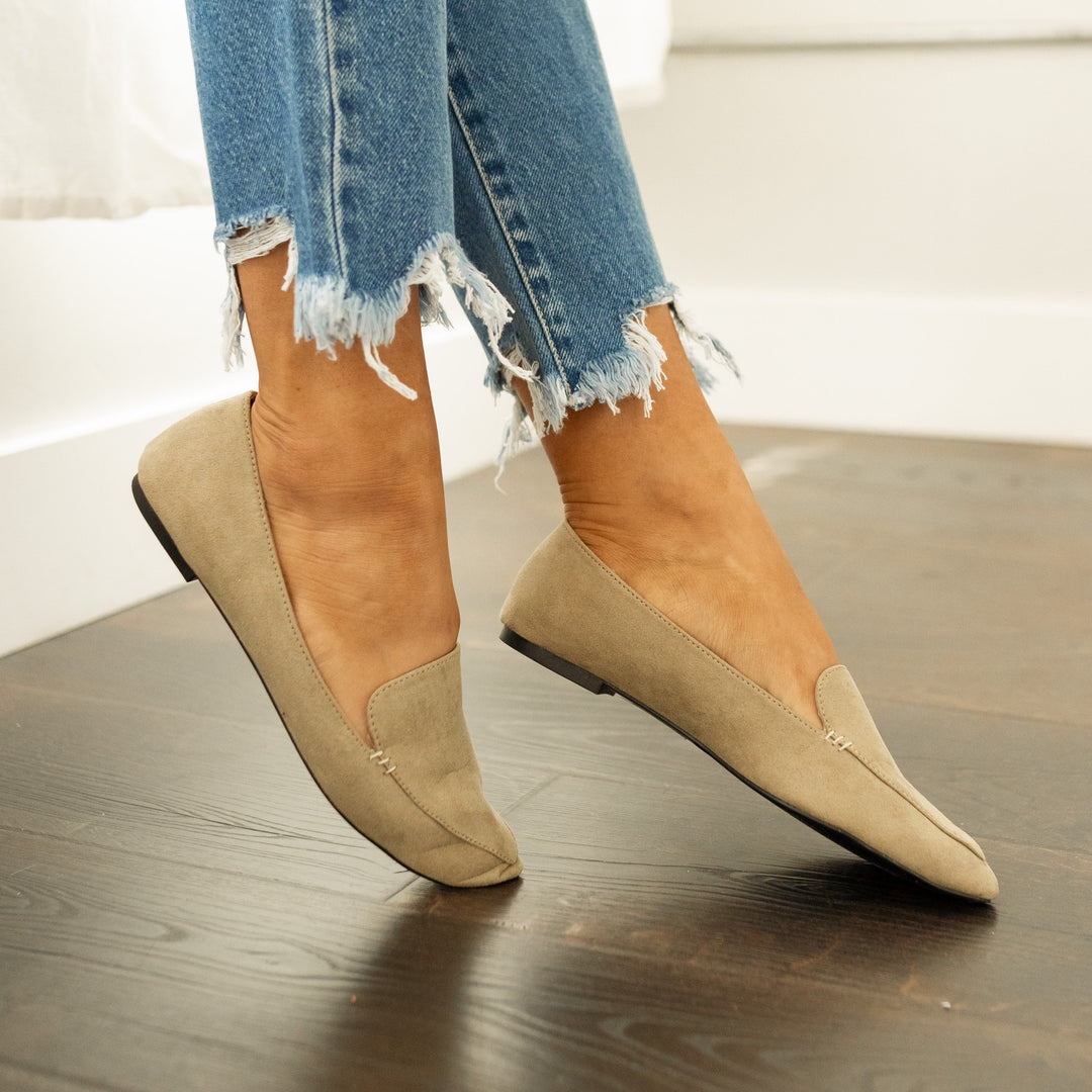 Leilani Flats - Slate Khaki Suede