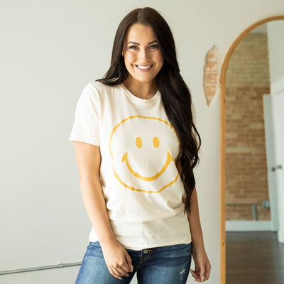 Smiley Tee - Vintage White