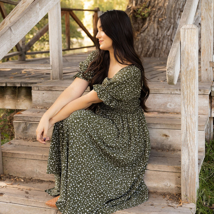 Delilah Dress - Olive Floral