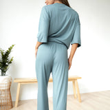 Esme Loungewear Set - Dusty Blue