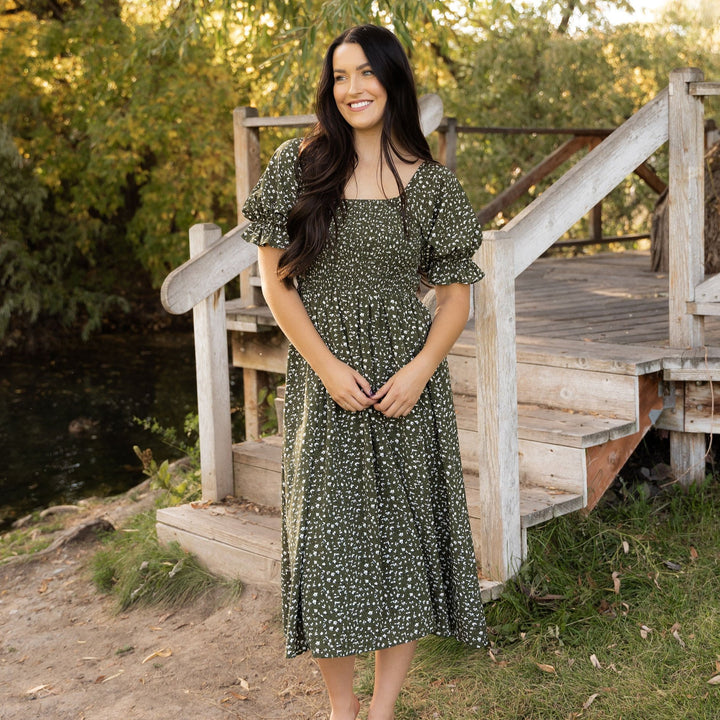 Delilah Dress - Olive Floral