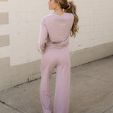 Varsity Pullover Wide Leg Pants 2pcs Outfit | Dropship