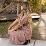 Delilah Dress - Brown Floral