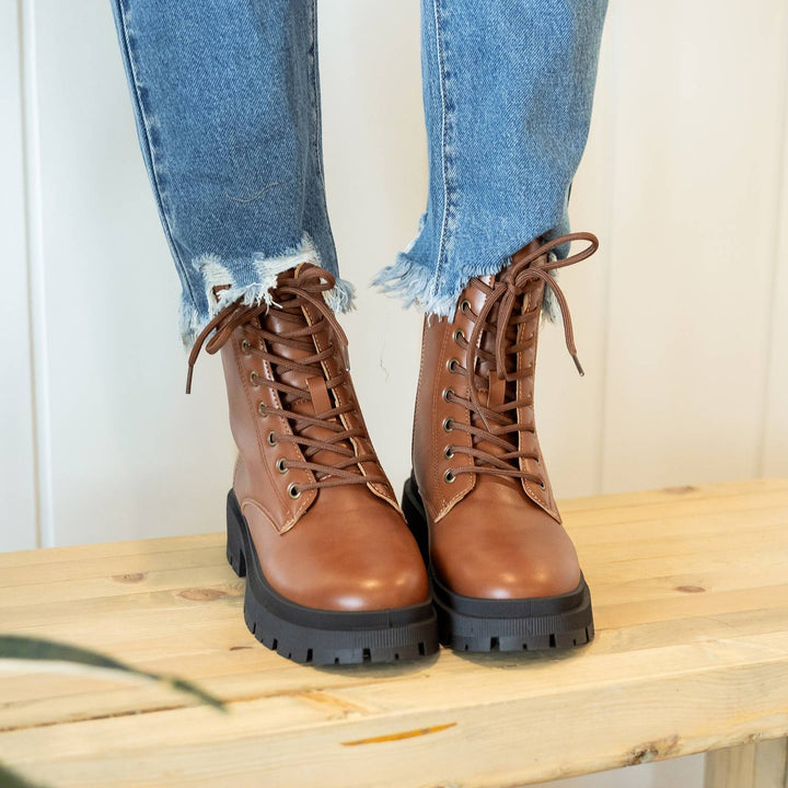 Harley Platform Boots - Brown