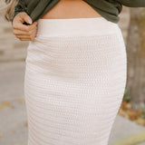 Sweater Midi Skirt - Cream