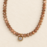 Bailey Necklace - Peach Moonstone