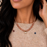 Bailey Necklace - Peach Moonstone