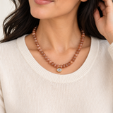 Bailey Necklace - Peach Moonstone