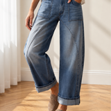 Alice Curved-Knife Ankle-Length Casual Jeans