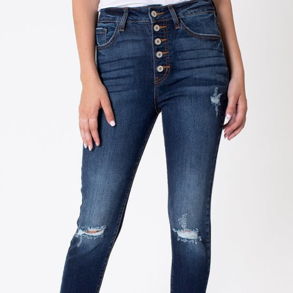 Hattie High Rise Ankle Skinny Jeans - KanCan