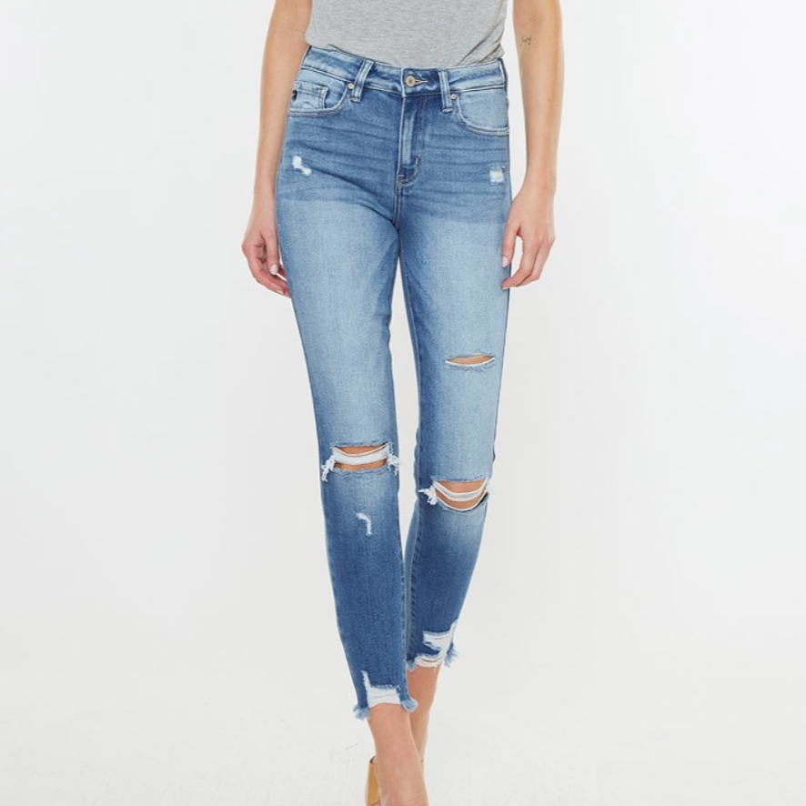 Paige High Rise Ankle Skinny Jeans - KanCan