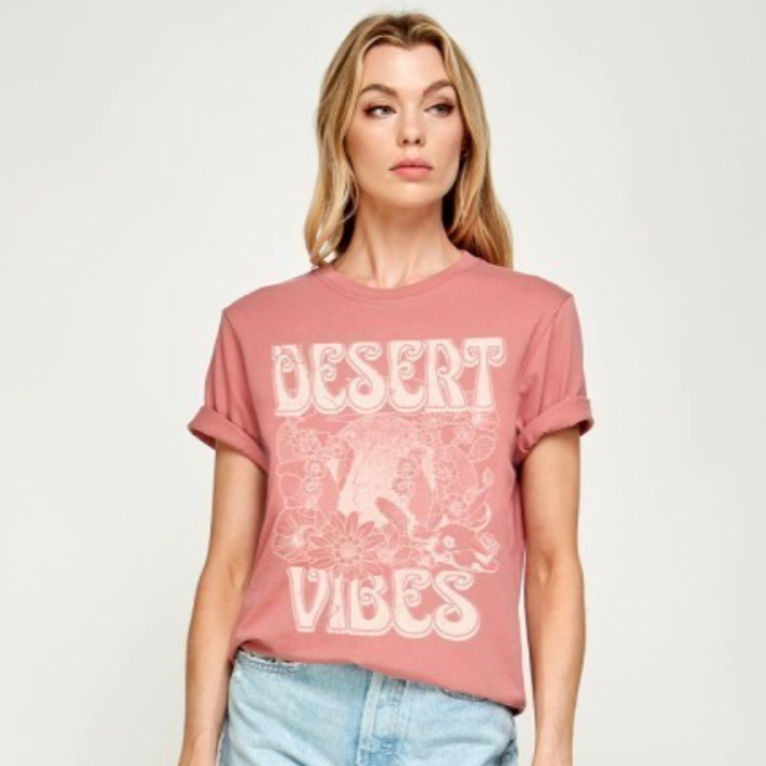 Desert Vibes Tee - Vintage Rose