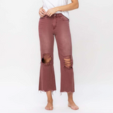 Channing Cropped Flare Jeans - Sangria - Vervet