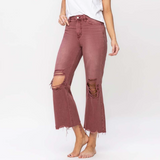 Channing Cropped Flare Jeans - Sangria - Vervet