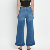 Emmie Double Cuffed Wide Leg Denim