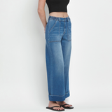 Emmie Double Cuffed Wide Leg Denim