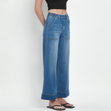 Emmie Double Cuffed Wide Leg Denim