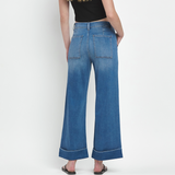 Emmie Double Cuffed Wide Leg Denim