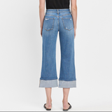 Josie Cuffed Wide Leg Denim - Vervet