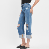 Josie Cuffed Wide Leg Denim - Vervet