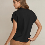 Mya Pocket Ribbed Knit Short Sleeve Sweater
