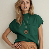 Ayla Short Sleeve Sweater - Forrest