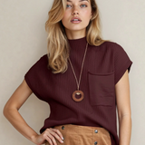 Ayla Short Sleeve Sweater - Mineral Red