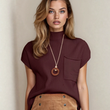 Ayla Short Sleeve Sweater - Mineral Red