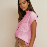 Ayla Short Sleeve Sweater - Pink