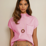 Ayla Short Sleeve Sweater - Pink