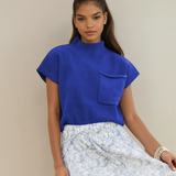 Ayla Short Sleeve Sweater - Blue