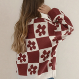 Flower Power Sweater | Red Dahlia