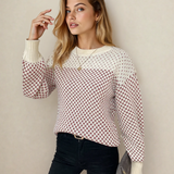 Judith Sleeve Knit Sweater - Red