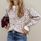 Leopard Knitted Cardigan - Khaki | Dropship