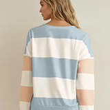 Ashlyn Lightweight Colorblock Sweatshirt - Blue