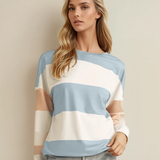 Ashlyn Lightweight Colorblock Sweatshirt - Blue