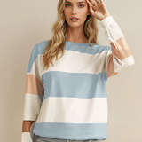 Ashlyn Lightweight Colorblock Sweatshirt - Blue