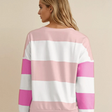 Ashlyn Lightweight Colorblock Sweatshirt - Pink