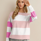 Ashlyn Lightweight Colorblock Sweatshirt - Pink