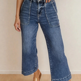 Willow Cropped High Rise Wide Leg Jeans