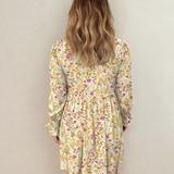 PREORDER Evie Floral Print Frilly Trim Smocked Cuff Long Sleeve Loose Shirt Dress | Dropship