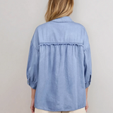 Blake Washed Drop Shoulder Bracelet Sleeve Chambray Shirt