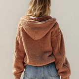 Corrine Zip Up Hooded Sherpa Jacket