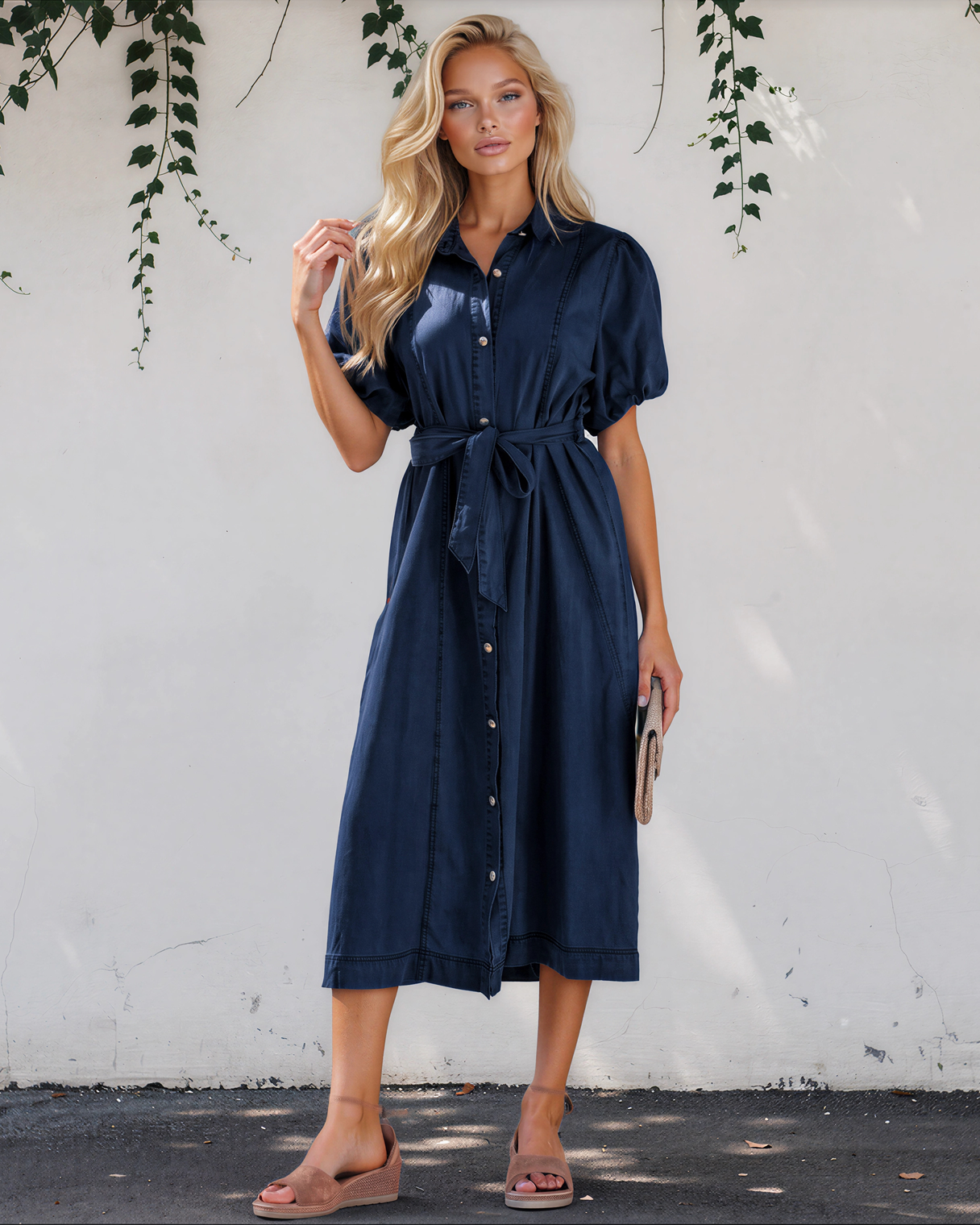 co denim shirt dress Claudia Denim Dress - Dark Wash White & Co. for Sale Online United States