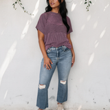 Harlow Corded Knit Mock Neck T Shirt