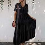 Selah Ruffle Tiered Long Flared Dress